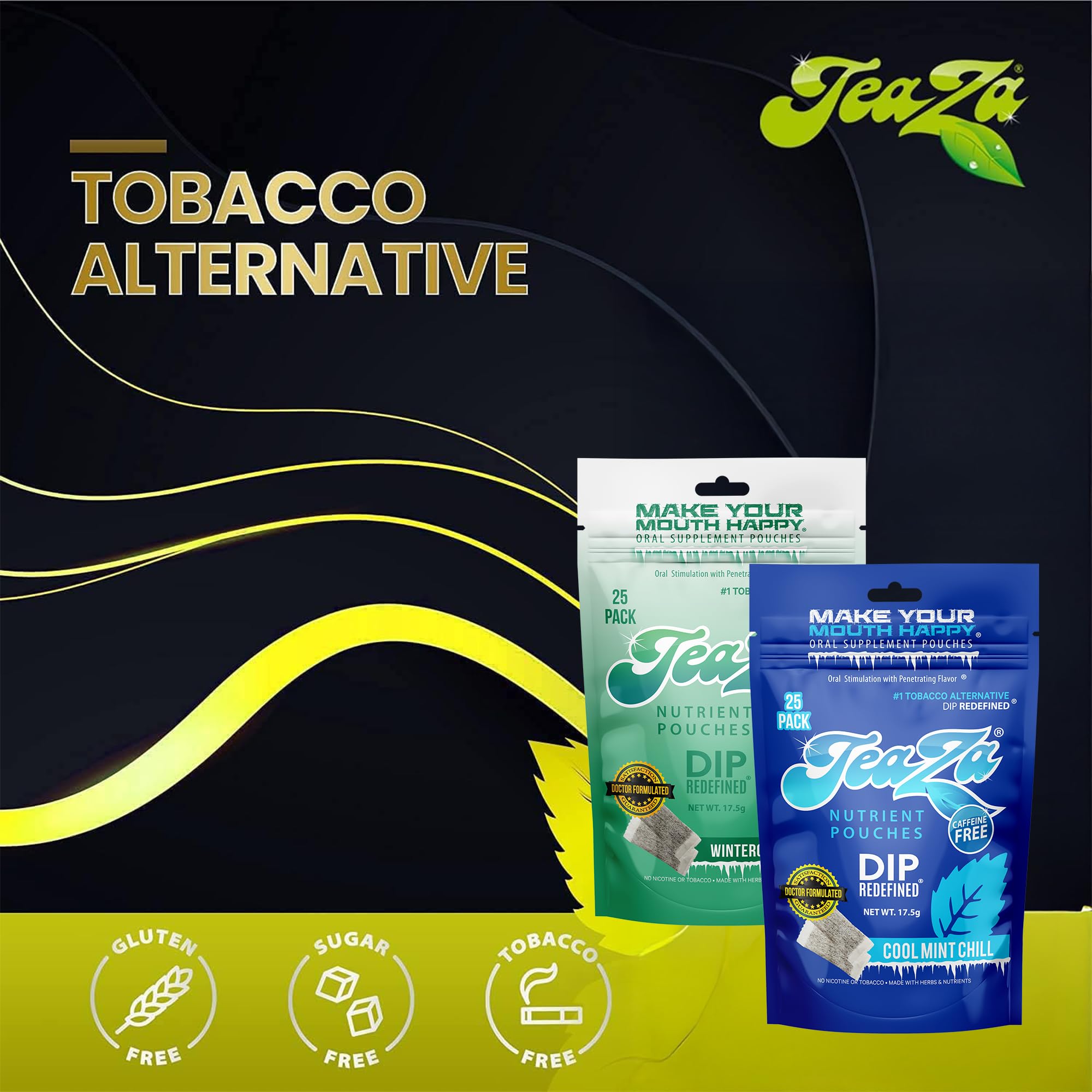 Amazon.com : TeaZa Energy Pouches Wintergreen Chill + Cool Mint